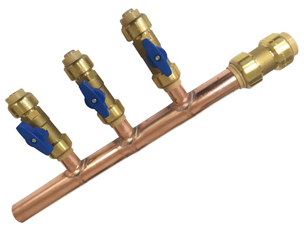 Flexiport Manifold Ouvert 3/4'' Push-Fit Connections 1/2'' Ball Valve Push-Fit