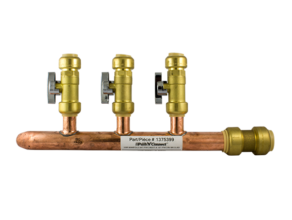 Flexiport Manifold Fermé 3/4'' Push-Fit Connection Ball Valve 1/2'' Push-Fit